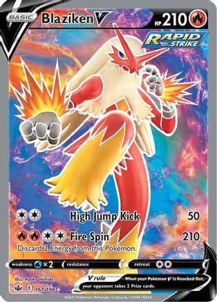 Blaziken V (Full Art) (161/198) Holofoil [Chilling Reign] - Ultra Rare