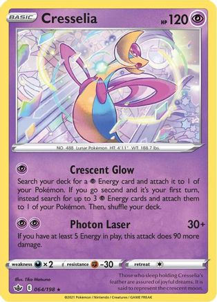 Cresselia (064/198) Reverse Holofoil [Chilling Reign] - Holo Rare