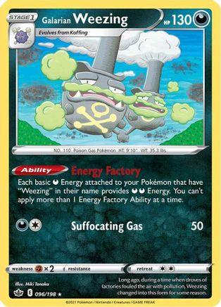 Galarian Weezing (096/198) Reverse Holofoil [Chilling Reign] - Rare
