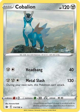Cobalion (114/198) Reverse Holofoil [Chilling Reign] - Holo Rare