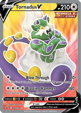 Tornadus V (Full Art) (184/198) Holofoil [Chilling Reign] - Ultra Rare