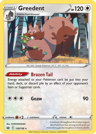 Greedent (128/198) Holofoil [Chilling Reign] - Holo Rare