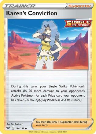 Karen's Conviction (144/198) Reverse Holofoil [Chilling Reign] - Uncommon
