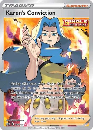 Karen's Conviction (Full Art) (193/198) Holofoil [Chilling Reign] - Ultra Rare