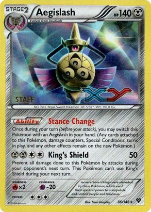 Aegislash (Prerelease) [Staff] (86/146) Holofoil [XY Promos] - Promo