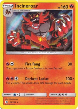 Incineroar (Water Web Holo) (026/149) Holofoil [Miscellaneous Cards & Products] - Holo Rare