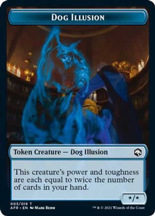 Dog Illusion // Emblem - Mordenkainen Double-Sided Token (AFR-3 // 18) - Adventures in the Forgotten Realms Foil