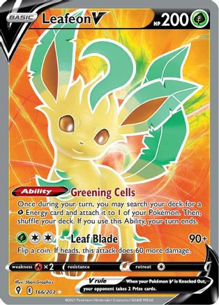 Leafeon V (Full Art) (166/203) Holofoil [Evolving Skies] - Ultra Rare