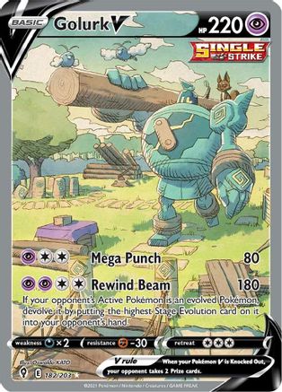 Golurk V (Alternate Full Art) (182/203) Holofoil [Evolving Skies] - Ultra Rare