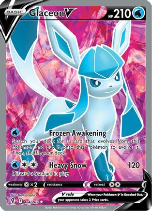 Glaceon V (Full Art) (174/203) Holofoil [Evolving Skies] - Ultra Rare