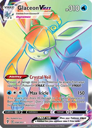 Glaceon VMAX (Secret) (208/203) Holofoil [Evolving Skies] - Secret Rare