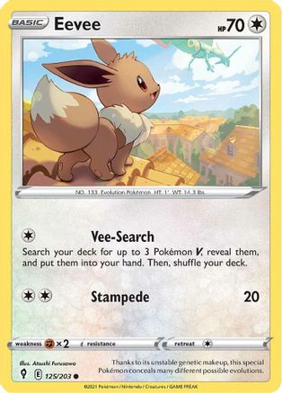 Eevee (125/203) Reverse Holofoil [Evolving Skies] - Common