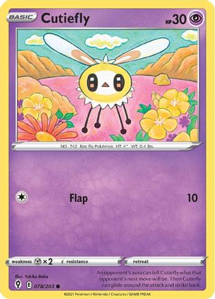 Cutiefly (078/203) Reverse Holofoil [Evolving Skies] - Common