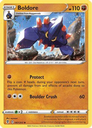 Boldore (087/203) Reverse Holofoil [Evolving Skies] - Uncommon