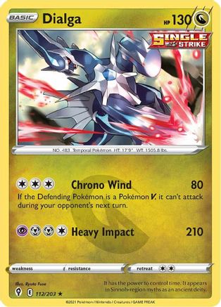 Dialga (112/203) Reverse Holofoil [Evolving Skies] - Holo Rare