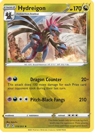 Hydreigon (115/203) Holofoil [Evolving Skies] - Holo Rare