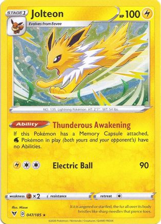 Jolteon (Cosmos Holo) (047/185) Holofoil [Miscellaneous Cards & Products] - Promo