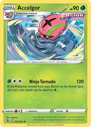 Accelgor (014/264) Reverse Holofoil [Fusion Strike] - Rare