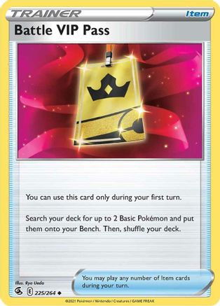 Battle VIP Pass (225/264) Reverse Holofoil [Fusion Strike] - Uncommon