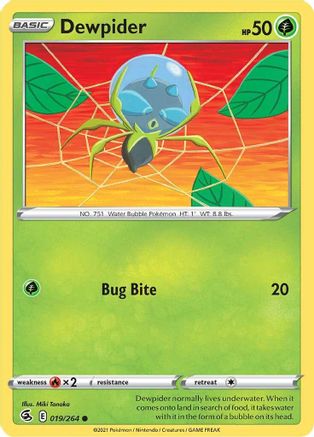Dewpider (019/264) Reverse Holofoil [Fusion Strike] - Common
