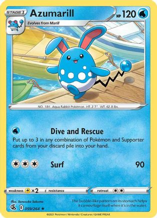Azumarill (059/264) Reverse Holofoil [Fusion Strike] - Rare