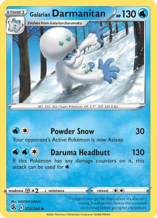 Galarian Darmanitan (072/264) Reverse Holofoil [Fusion Strike] - Uncommon