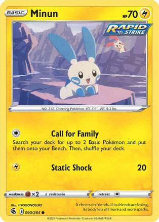 Minun (090/264) Reverse Holofoil [Fusion Strike] - Common