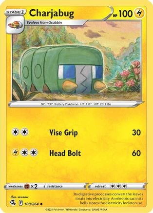 Charjabug (100/264) Reverse Holofoil [Fusion Strike] - Uncommon