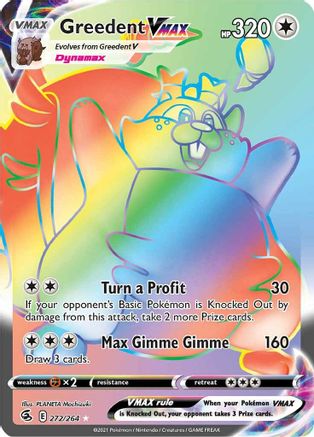 Greedent VMAX (Secret) (272/264) Holofoil [Fusion Strike] - Secret Rare