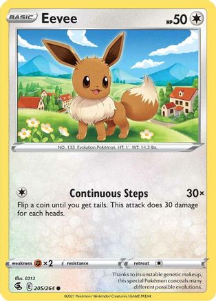 Eevee (205/264) Reverse Holofoil [Fusion Strike] - Common