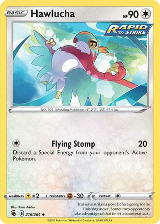 Hawlucha (216/264) Reverse Holofoil [Fusion Strike] - Uncommon