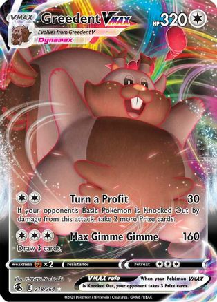 Greedent VMAX (218/264) Holofoil [Fusion Strike] - Ultra Rare