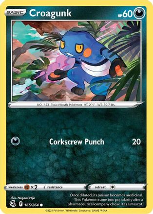 Croagunk (165/264) Reverse Holofoil [Fusion Strike] - Common