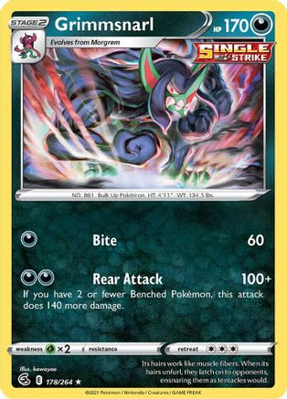 Grimmsnarl (178/264) Holofoil [Fusion Strike] - Holo Rare