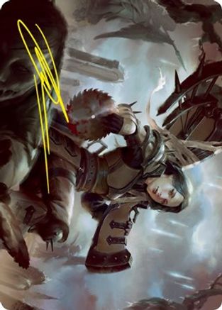Sawblade Slinger Art Card (Gold-Stamped Signature) (ASVOW-054) - Art Series: Innistrad: Crimson Vow