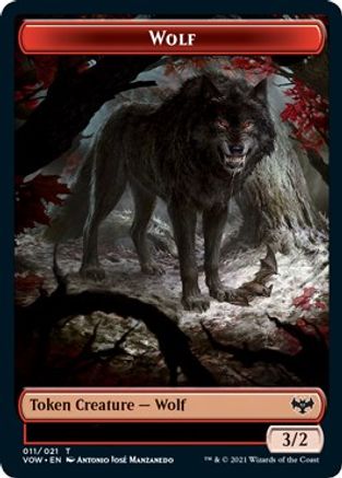 Wolf (011) // Human (010) Double-Sided Token (VOW-11 // 10) - Innistrad: Crimson Vow Foil