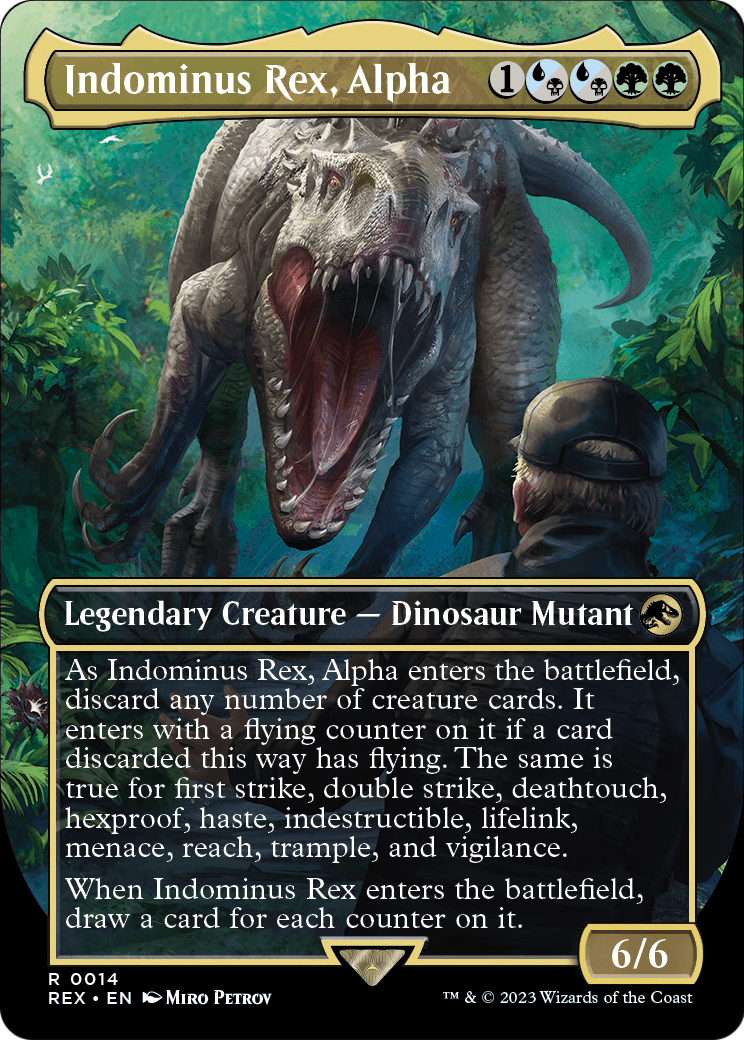 Indominus Rex, Alpha (Borderless) (REX-014) - Jurassic World Collection Foil