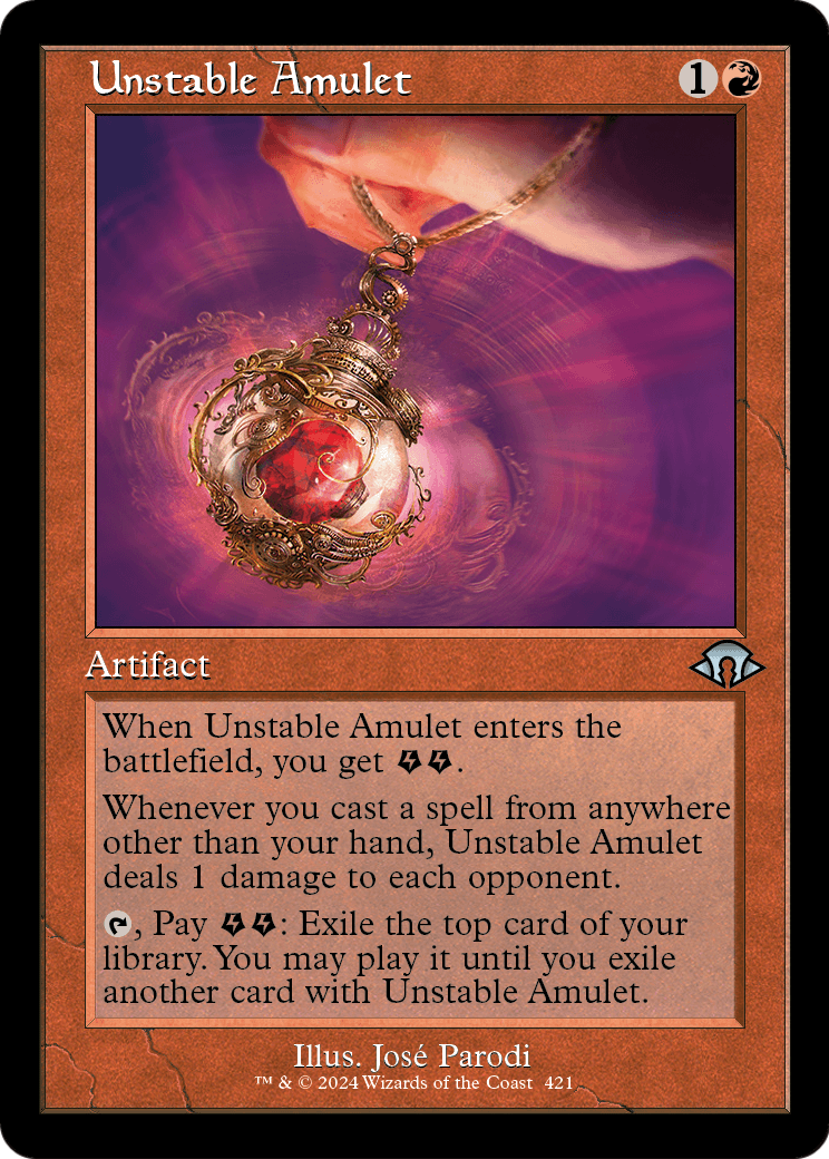 Unstable Amulet (Retro Frame) (MH3-421) - Modern Horizons 3 Foil