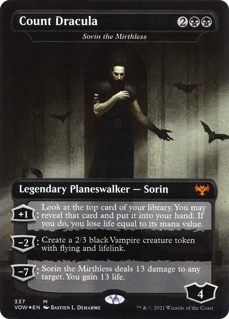 Count Dracula - Sorin the Mirthless (VOW-337) - Innistrad: Crimson Vow / Count Dracula (Borderless) Foil