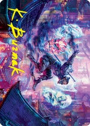 Thousand-Faced Shadow Art Card (Gold-Stamped Signature) (ASNEO-037) - Art Series: Kamigawa: Neon Dynasty