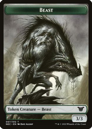 Beast // Treasure Double-Sided Token (NEC-7 // 17) - Commander: Kamigawa: Neon Dynasty