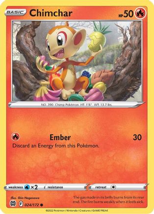 Chimchar (024/172) Reverse Holofoil [Brilliant Stars] - Common