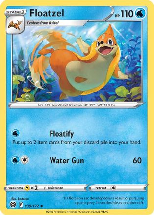 Floatzel (039/172) Reverse Holofoil [Brilliant Stars] - Uncommon