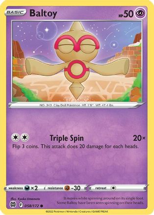 Baltoy (058/172) Reverse Holofoil [Brilliant Stars] - Common
