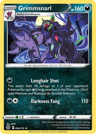 Grimmsnarl (094/172) Reverse Holofoil [Brilliant Stars] - Rare