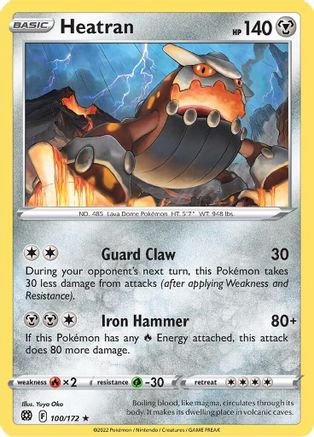 Heatran (100/172) Reverse Holofoil [Brilliant Stars] - Rare