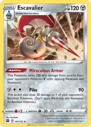 Escavalier (101/172) Reverse Holofoil [Brilliant Stars] - Rare