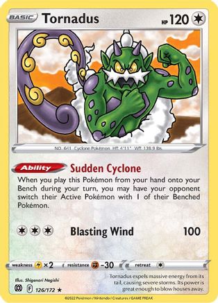 Tornadus (126/172) Reverse Holofoil [Brilliant Stars] - Rare