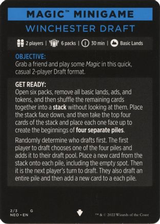 Magic Minigame: Winchester Draft (NEO-002) - Kamigawa: Neon Dynasty