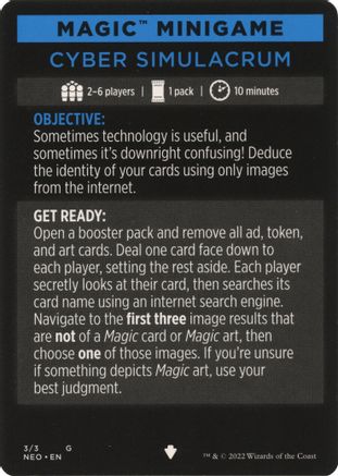 Magic Minigame: Cyber Simulacrum (NEO-003) - Kamigawa: Neon Dynasty